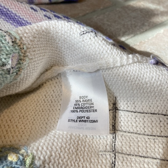 Vintage 90s Nordstrom Spring Garden Seed Embroidered Cardigan Sweater - Picture 9 of 9